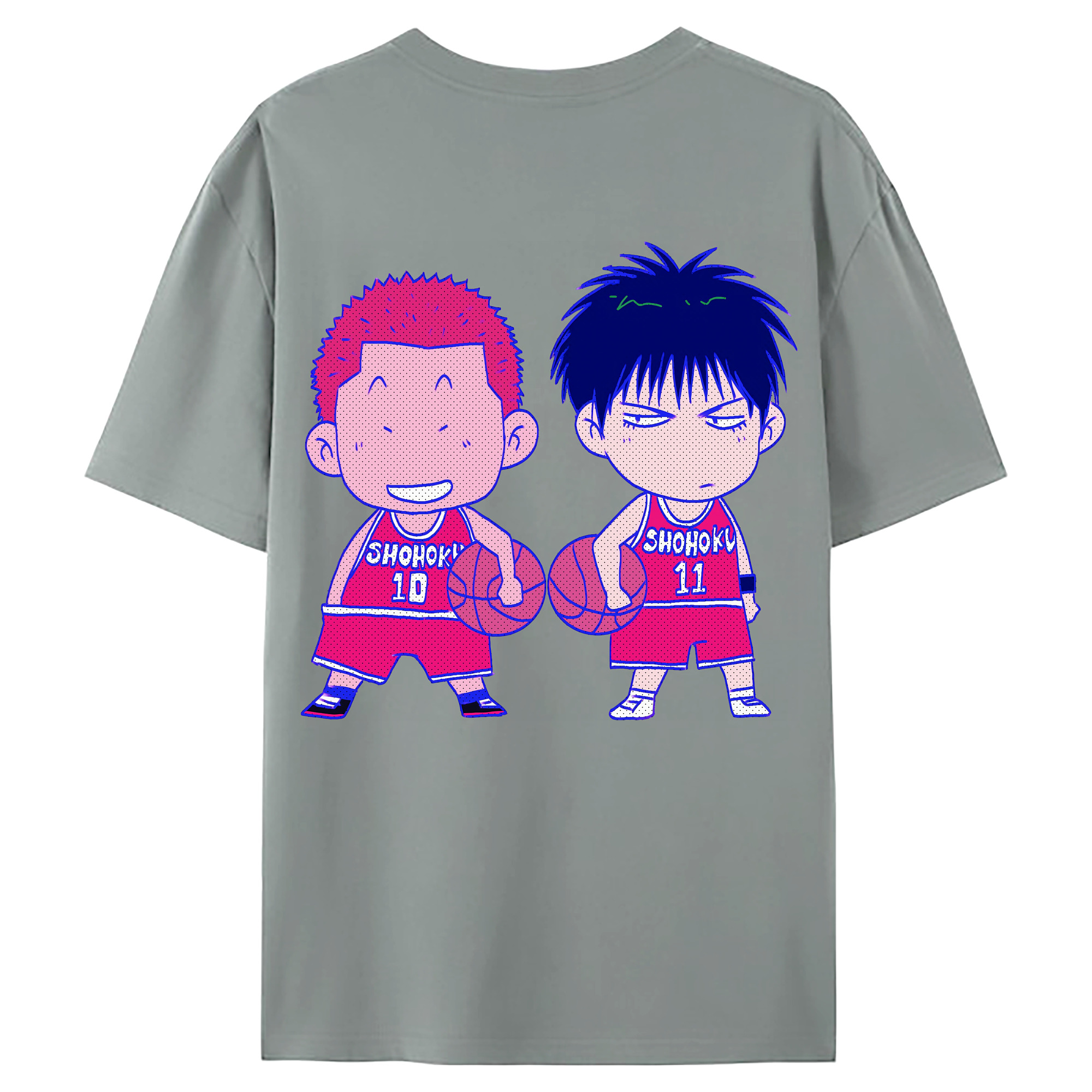 （画像用） SLAM DUNK／スラムダンク 綿100％ メンズ半袖Tシャツ（バックプリント） 通気性